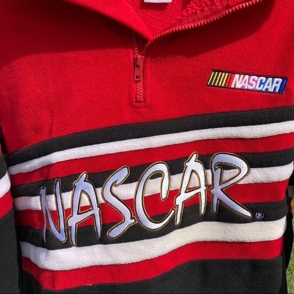 NASCAR Vintage Mens Red/BLK 1/4” Zip Fleece EUC - Picture 2 of 4